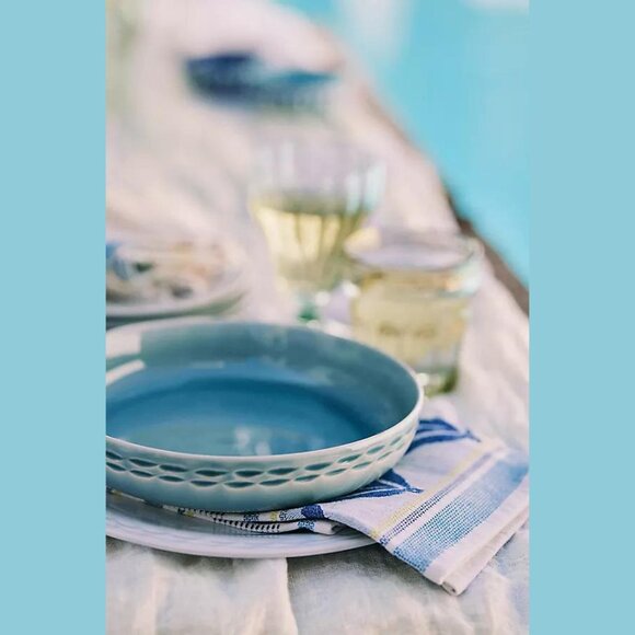 NEW The Mediterranean Dish Chiseled Stoneware Bowls, Set of 4 - Dark Blue - Picture 2 of 3